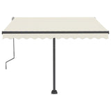 ZNTS Freestanding Manual Retractable Awning 300x250 cm Cream 3069697