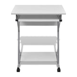 Compact Computer Desk with Pull-out Keyboard Tray White 20053
