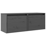 Wall Cabinets 2 pcs Grey 45x30x35 cm Solid Pinewood 813440