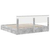 Storage Bed Concrete Grey 200 x 200 cm Engineered Wood 3410766