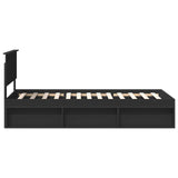 Bed Frame with Headboard Black 90 x 190 cm Solid Pine Wood 3410655