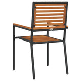 Garden Stacking Chairs 2 pcs Brown and Black 42006822