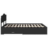 Bed Frame with Headboard Black 150 x 200 cm Engineered Wood 3413178