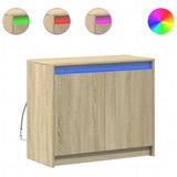 Sideboard with LED Sonoma Oak 72x34x61 cm Engineered Wood 852175