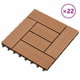 22 pcs Decking Tiles 30x30 cm 2 sqm WPC Black 277798