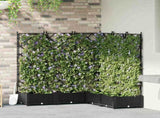 Garden Planter 5 pcs Black 120 x 120 x 125.5 cm PP 42002842
