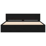 Bed Frame Black Oak 203 x 185 x 70 cm Engineered Wood 3378501