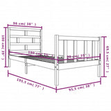 Bed Frame without Mattress Solid Wood Pine Single 3101313