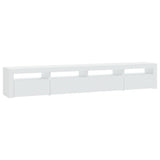TV Cabinet with LED Lights White 240x35x40 cm 3152722