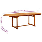 Garden Dining Table x100x75 cm Solid Acacia Wood 316565