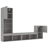 4 Piece TV Wall Units with LED Grey Sonoma Engineered Wood 3216666