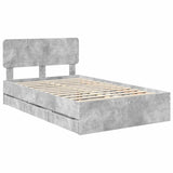 Bed Frame Concrete Grey 120 x 200 cm Engineered Wood 3412202