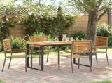 Garden Dining Set 5 pcs Grey Solid Acacia Wood 3365455
