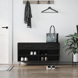 Shoe Bench Black 102x35x55 cm Engineered Wood 829733