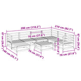 8 Piece Garden Sofa Set Wax Brown Solid Wood Pine 3299553