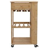 Kitchen Trolley with Wheels Natural 47.5 x 36 x 83 cm Bamboo 42028292