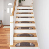 Self-adhesive Stair Mats 15 pcs Brown 65 x 21 x 4 cm 42011454