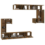Wall-mounted TV Cabinet Smoked Oak Engineered Wood 3114595