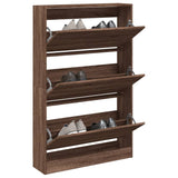 Shoe Cabinet Brown Oak 80x21x125.5 cm Engineered Wood 839930
