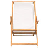 Beach Chair Cream Solid teak wood, polyester fabric Standard 317696