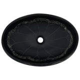 Countertop Basin Black Oval 59x40x15 cm Ceramic 155082