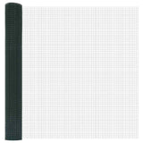 Welded Wire Fence with Posts 100 x 1 m PVC-Coated Steel Green 3336544
