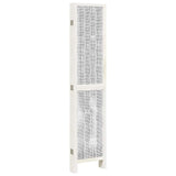 Room Divider 6 Panels White Solid Wood Paulownia 358682