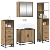 Bathroom Furniture Set 4 pcs Artisan Oak Engineered Wood 3402376