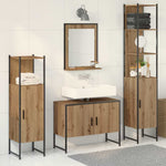 Bathroom Furniture Set with Door 4 pcs Brown 33 x 33 x 185.5 cm 3334403
