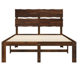 Double Bed Frame with Headboard ROSTOCK Dark Brown 150 x 200 cm 3405488