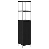 Bathroom Furniture Set with Shelf 5 pcs Black Engineered wood 3328369
