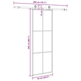 Sliding Door with Hardware Set Black 76x205 cm ESG Glass 3375844