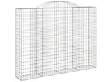 Arched Gabion Baskets 4 pcs 200x30x200/220 cm Galvanised Iron 3146217
