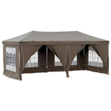 Folding Party Tent with Sidewalls Taupe 3x6 m 93547