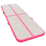 91924 Inflatable Gymnastics Mat with Pump 700x100x10 cm PVC Pink