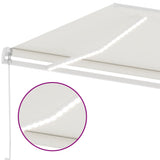 Manual Retractable Awning with LED 400x300 cm Cream 3069542