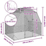 Chicken Run 2.5x2x2.25 m Galvanised Steel 4104029