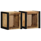 Bedside Cabinets 2 pcs 40x35x40 cm Solid Rough Wood Mango 4015959