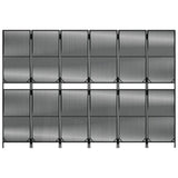 Room Divider 6 Panels Black Poly Rattan 365400