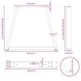 Coffee Table Legs V-Shape 2 pcs White 28x cm Steel 4012541