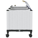 Garden Planter with Irrigation&Wheels 3 pcs White PP 3423085