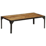Coffee Table Solid Rough Mango Wood and Steel 110 cm 246631