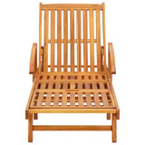 Sun Lounger Brown Solid Acacia Wood Standard Sun Lounger Size 3077329