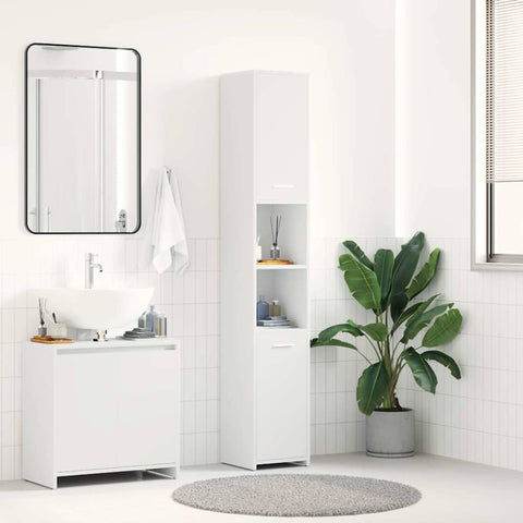 Bathroom Cabinet White 30x30x183.5 cm Engineered Wood 802597