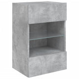TV Wall Cabinet with LED Lights Concrete Grey 40x30x60.5 cm 837084
