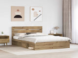 Bed Frame Artisian Oak 150 x 200 cm Solid Pine Wood 3411735