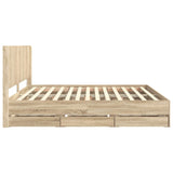 Bed Frame with Storage and Headboard Sonoma Oak 200 x 200 cm 3413919