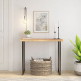 Table Top 100x40x2.5 cm Rectangular Solid Wood Acacia Live Edge 370252