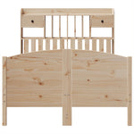 ZNTS Bookcase Bed without Mattress 120x190 cm Small Double Solid Wood Pine 3323155