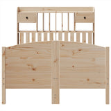 ZNTS Bookcase Bed without Mattress 120x190 cm Small Double Solid Wood Pine 3323155